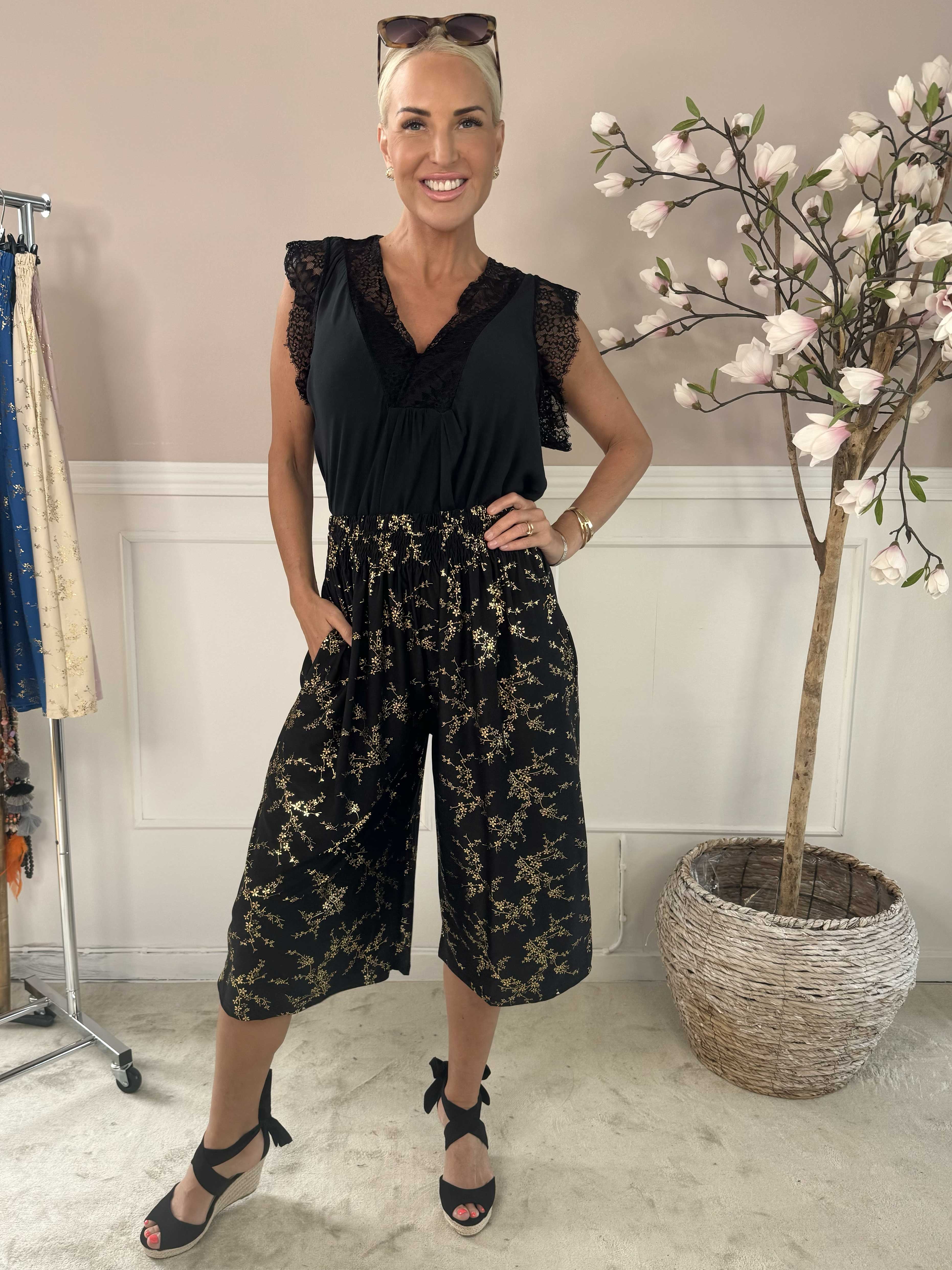 Pams Gold Knickers - Knickers i elastisk stof med elastikkant